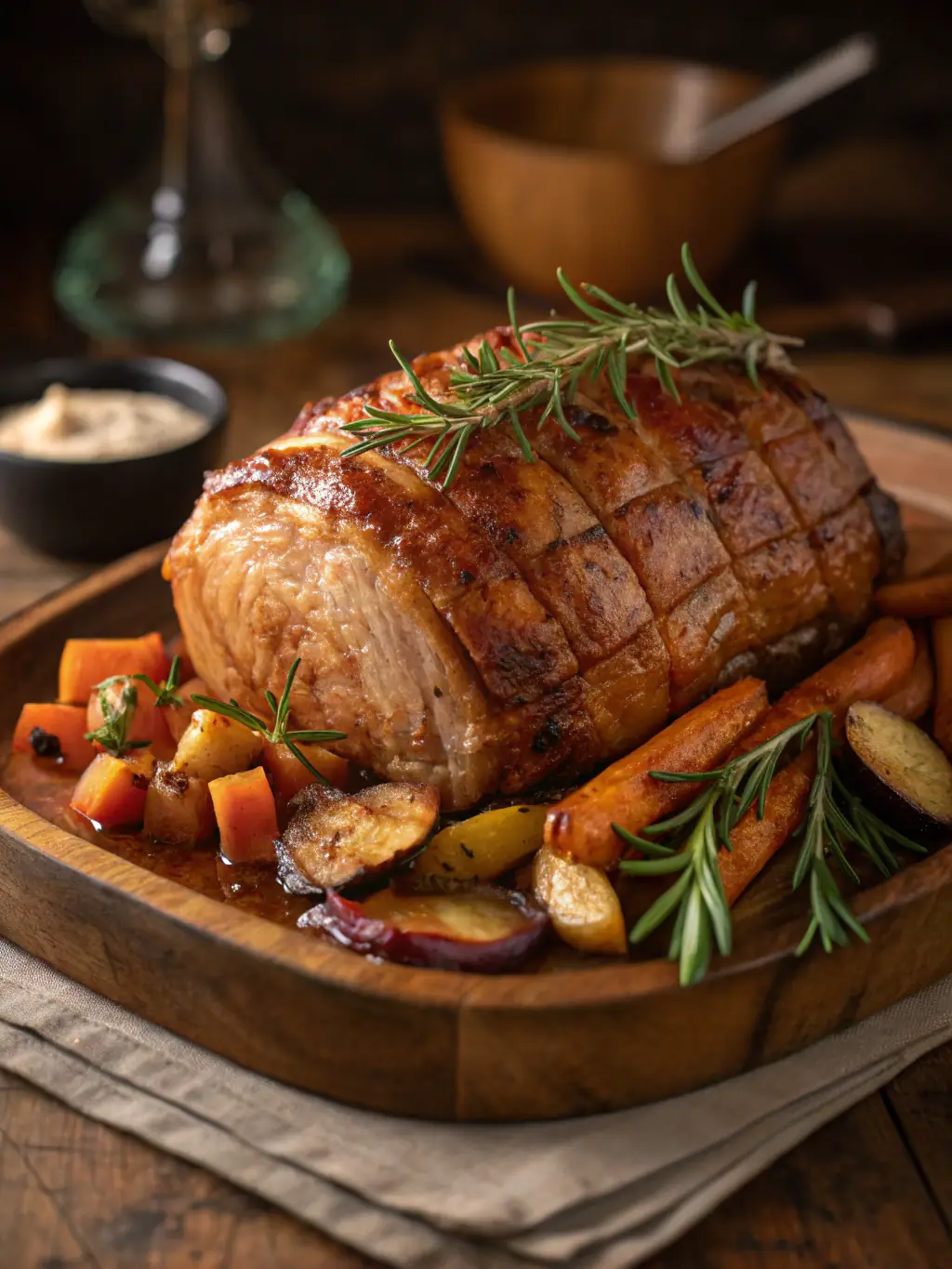 A photo of a juicy pork chop, highlighting the natural color and texture of K Bar K Ranch's pasture-raised pork, available for purchase.